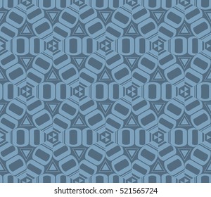 abstract geometric seamless pattern. vector. blue