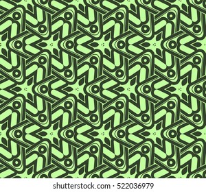 abstract geometric seamless pattern. vector. green