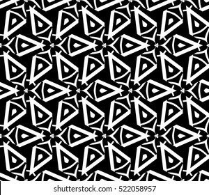 abstract geometric seamless pattern. vector. white and black