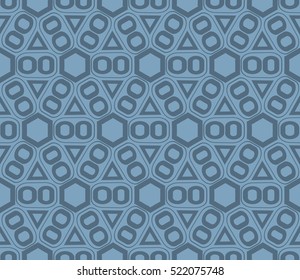 abstract geometric seamless pattern. vector. blue