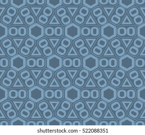 abstract geometric seamless pattern. vector. blue
