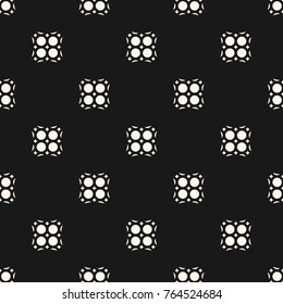 Abstract geometric seamless pattern. Vector black and white ornamental background. Elegant abstract ornament in oriental style, floral motif. Subtle monochrome texture. Dark repeat stylish design 