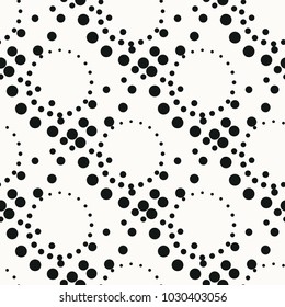 Abstract geometric seamless pattern with vertical fading lines, tracks, halftone stripes/ Extreme sport style illustration/ Trendy black and white minimal background texture/Stock vector

