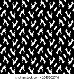 Abstract geometric seamless pattern with vertical fading lines, tracks, halftone stripes. Trendy black and white graphic background texture. Stock vector. Extreme sport style illustration, urban art. 