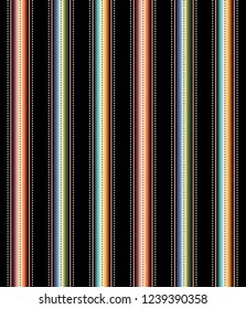 Abstract geometric seamless pattern. Vertical colored lines in black background