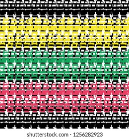 Abstract geometric seamless pattern with vertical fading lines, tracks, halftone stripes. Extreme sport style illustration. Trendy Urban colorful backdrop. Grunge, neon texture pattern.