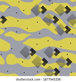 Abstract geometric seamless pattern with vertical fading lines, tracks, halftone stripes. Extreme sport style illustration. Trendy Urban colorful backdrop. Grunge, neon texture pattern.