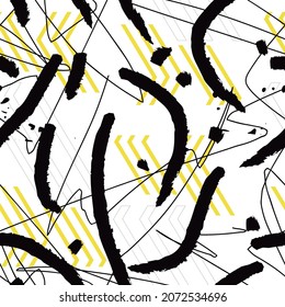 Abstract geometric seamless pattern with vertical fading lines, tracks, halftone stripes. Extreme sport style illustration. Trendy Urban colorful backdrop. Grunge, neon texture pattern.
