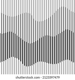 Abstract geometric seamless pattern with vertical striped lines. Different thickness vertical stripes. Striped linear texture. Black and white seamless background.