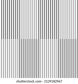 Abstract geometric seamless pattern with vertical striped lines. Different thickness vertical stripes. Striped linear texture. Black and white seamless background.