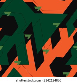 Abstract geometric seamless pattern with vertical fading lines, tracks, halftone stripes. Extreme sport style illustration. Trendy Urban colorful backdrop. Grunge, neon texture pattern.