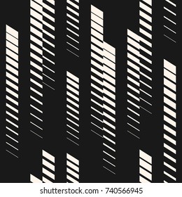Abstract geometric seamless pattern and vertical fading lines  tracks  halftone stripes  Extreme sport style illustration  urban art  Trendy black   white graphic background texture  Stock vector