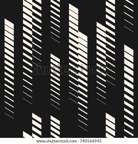 Abstract geometric seamless pattern with vertical fading lines, tracks, halftone stripes. Extreme sport style illustration, urban art. Trendy black and white graphic background texture. Stock vector ストックフォト © 