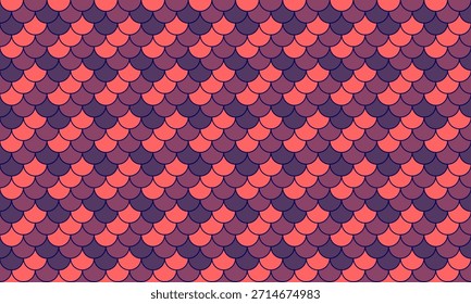 Abstractas patrón geométrico sin fisuras.  Vibrante diseño de escamas de coral y peces púrpura profundo. Ideal para estampados textiles, fondos de Sitio web o Elementos decorativos.