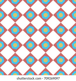 Abstract geometric seamless pattern. Vintage retro background for textile, cotton fabric, covers, wallpapers, print, gift wrap and scrapbooking.