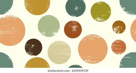 Abstract geometric seamless pattern with watercolor circles and geometric shapes. Trendy hand drawn textures. Modern abstract design for paper, cover, fabric, interior decor