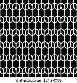 Abstract geometric seamless pattern. wavy lines stripes. black and white vector background.