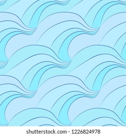 Abstract geometric seamless pattern. Wavy lines. Vector illustration.