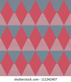 Abstract geometric seamless pattern. Winter ornament with rhombus and line. Aztec style.