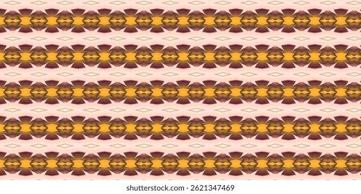 Abstract Geometric Seamless Pattern with Yellow and Maroon Tones