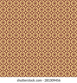 Abstract geometric seamless pattern. Yellow and brown style pattern with circle and line. Endless texture for wallpaper, fill, web page background, surface texture.