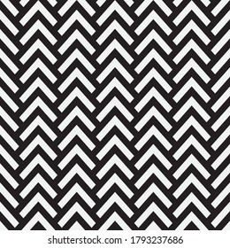 Abstract geometric seamless pattern with zigzag lines, stripes, triangle shapes. Modern texture. Vector repeat monochrome geometrical background. Ethnic motif graphic design.