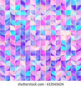 Abstract geometric seamless pattern.Cute mosaic background. Colorful design. Kaleidoscope decorative ornament. Ideal for banners, wrapping paper, textile, fabric, cover.Modern texture.Girl wallpaper.