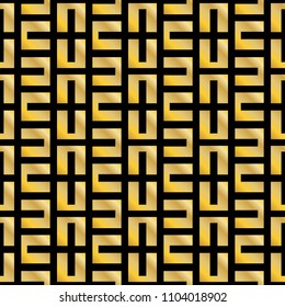 Abstract geometric seamless pattern,gold texture. Interlacing of lines and signs. Vector illustration.