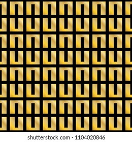 Abstract geometric seamless pattern,gold texture. Interlacing of lines and signs. Vector illustration.