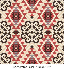 Abstract geometric seamless patternin ethnic style