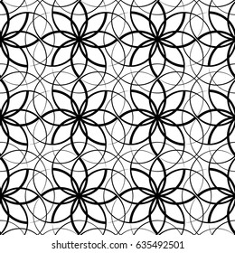 Abstract geometric seamless pattern.Lace of flowers.Vector illustration.