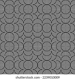  Abstract geometric seamless pattern.Modern geometric background with Bold Lines.seamless Russian style black Geometric background.Tile seamless pattern. Black and white geometric background.