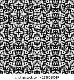  Abstract geometric seamless pattern.Modern geometric background with Bold Lines.seamless Russian style black Geometric background.Tile seamless pattern. Black and white geometric background.