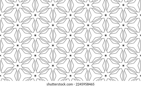 Abstraktes geometrisches, nahtloses Muster.Moderner geometrischer Hintergrund mit feinem Lines.Nahtloser russischer Stil, schwarzer geometrischer Hintergrund.Nahtloses Muster. Schwarz-weißer geometrischer Hintergrund.