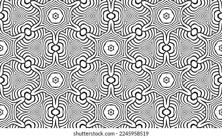 Abstract geometric seamless pattern.Modern geometric background with Bold Lines.seamless Russian style black Geometric background.Tile seamless pattern. Black and white geometric background.
