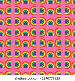 Abstract geometric seamless pattern.Print for textile, wallpaper, covers, surface. Retro stylization. For fashion fabric. lgbtqa symbols