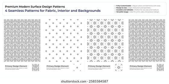 Abstract and Geometric Seamless Patterns for Creative Projects