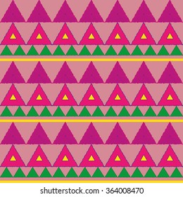 Abstract geometric seamless patterns. Ethnic style pattern with triangle and line.
