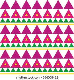 Abstract geometric seamless patterns. Ethnic style pattern with triangle and line.