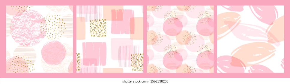 Abstract geometric seamless patterns. Modern design for paper, cover, fabric, interior décor and other use. Ideal for baby concept