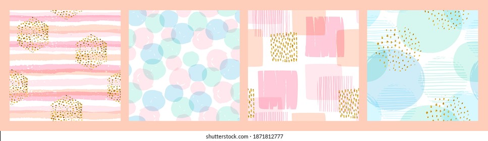 Abstract geometric seamless patterns. Modern abstract design for paper, cover, fabric, interior decor and other users. Ideal for baby design.