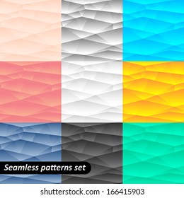 Abstract geometric seamless patterns set. Vector illustration EPS 10.