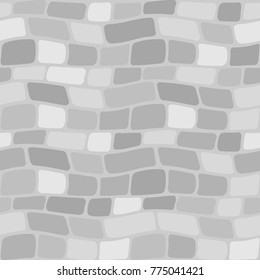 Abstract Geometric Seamless Pattern.Stone Vector Texture, Wall Of Stone, Cobbled Street . Graphic Design In Shades Of Grey. Seamless Background. Vector Illustration.