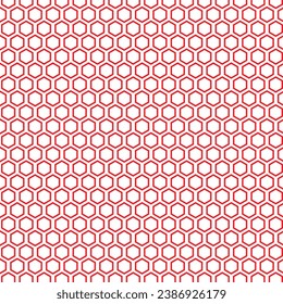 abstract geometric seamless red hexagon pattern art.