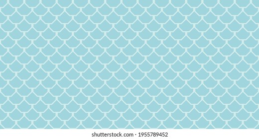 Abstract geometric seamless repeat pattern vector background, blue scale wallpaper