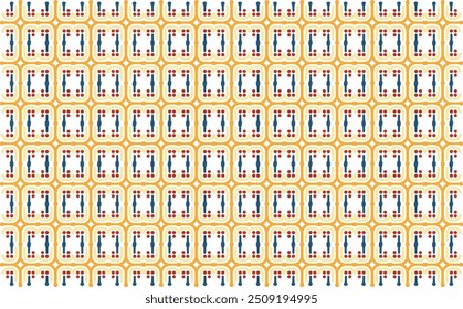 Abstract Geometric Seamless Texture with Symmetrical Patterns for White Fashion Fabric and Digital Wall Art