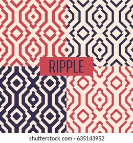  Abstract Geometric Seamless Textures With Ripple Effect.