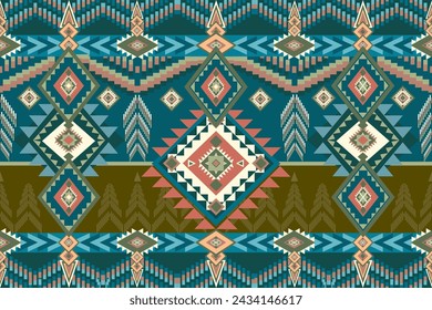  Patrón tribal colorido sin costuras geométricas abstractas de las tribus aztecas, americanas o germánicas.