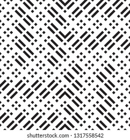 Abstract geometric seamless vector pattern. Black and white line stripes background.