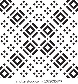 Abstract geometric seamless vector pattern. Black and white line stripes background.